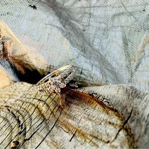 Pandora Snowflake double ring size 7